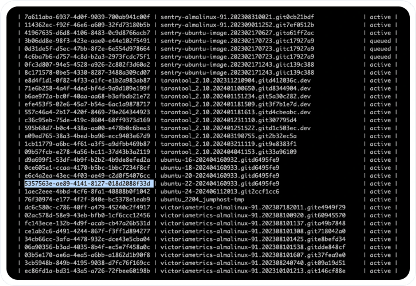 openstack image list